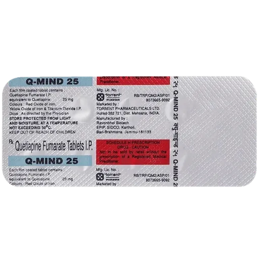 q mind 25mg tablet 10's